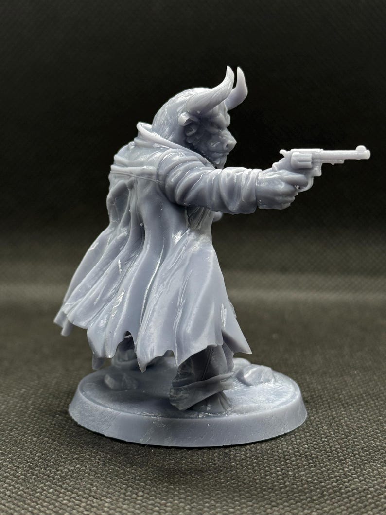 Minotaur Western Gunslinger Miniature Scaleable | TTRPG Tabletop RPG Figure | DnD Pathfinder Mini image 6