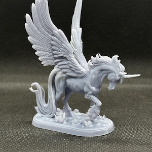 Ethereal Alicorn Winged Unicorn Celestial Magical Creature Miniature Scalable Resin DnD Pathfinder RPG Wargame