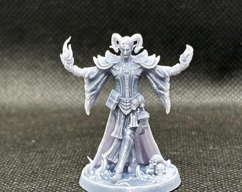 Demonic Cleric Dark Priest Cult Leader Villain Boss Miniature Scalable Resin Fantasy Tabletop RPG Character