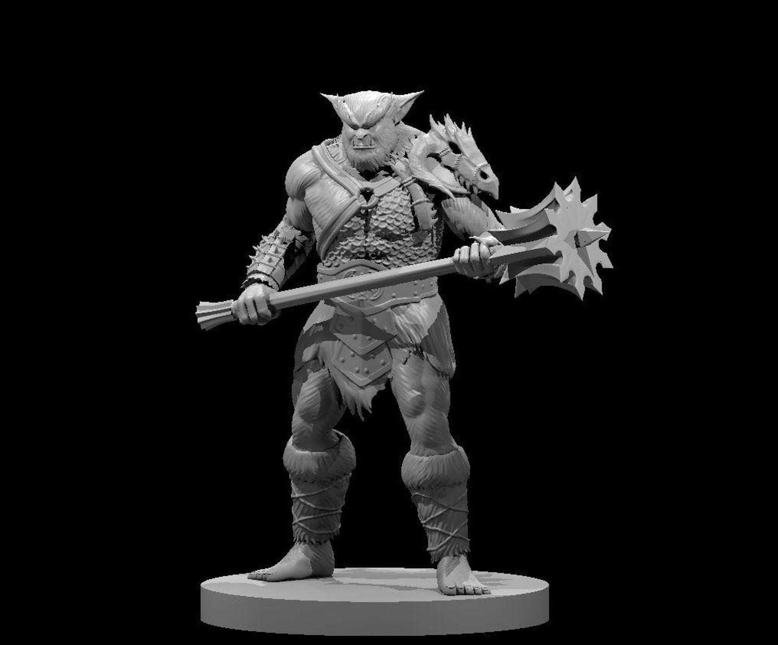 Bugbear Miniature Fantasy Monster Tabletop Mini for Dnd Pathfinder ...