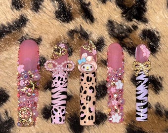 XXL baddie kawaii bling y2k press on nails