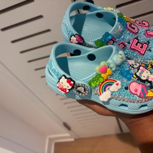 Custom footwear,personalized shoes,giftfor,Xmasgift,blinged out crocs,toddler,adult shoes.