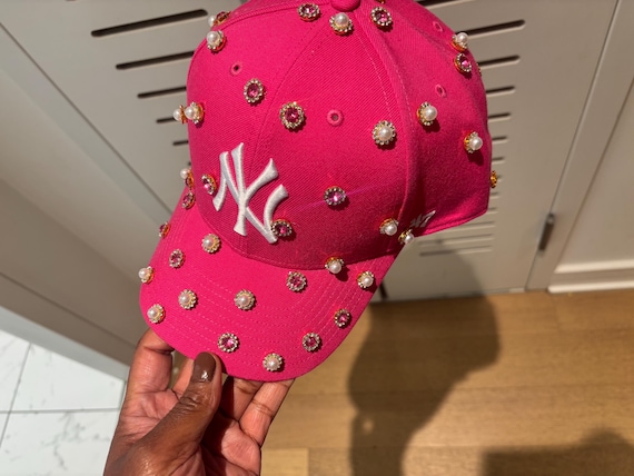 Ny Pink Blinged Out Cap,womens Custom Snapback - Etsy