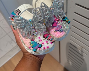 Custom footwear,personalized shoes,giftfor,Xmasgift,blinged out crocs,toddler,child crocs