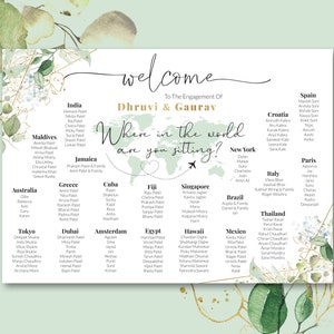 Made to order Travel-themed Wedding Seating Chart - Digital PDF