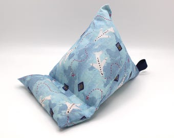 Fabric Phone Pillow Stand, Hands-Free Wedge, Planes, Motorcycle, Cars