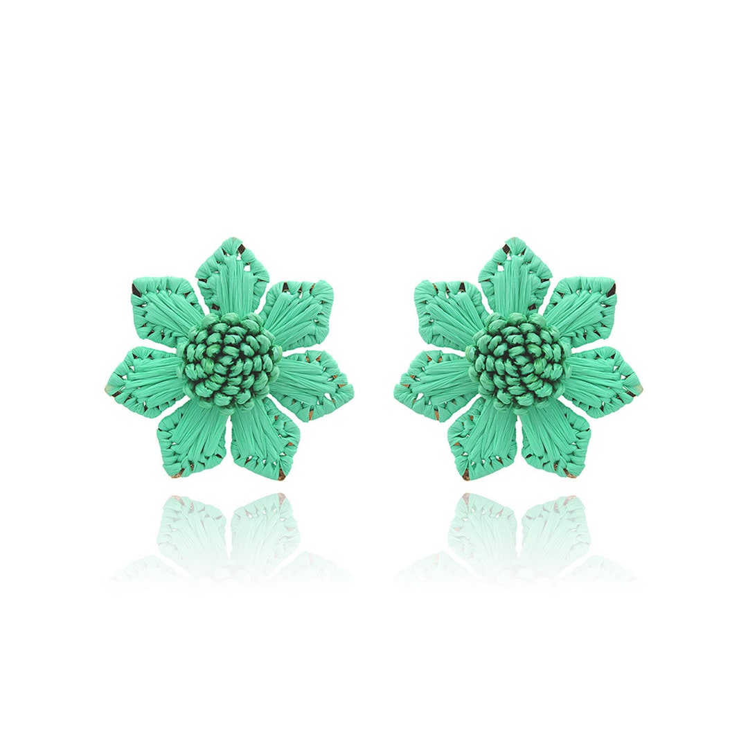 Raffia Flower Earring - Ivory main image 0
