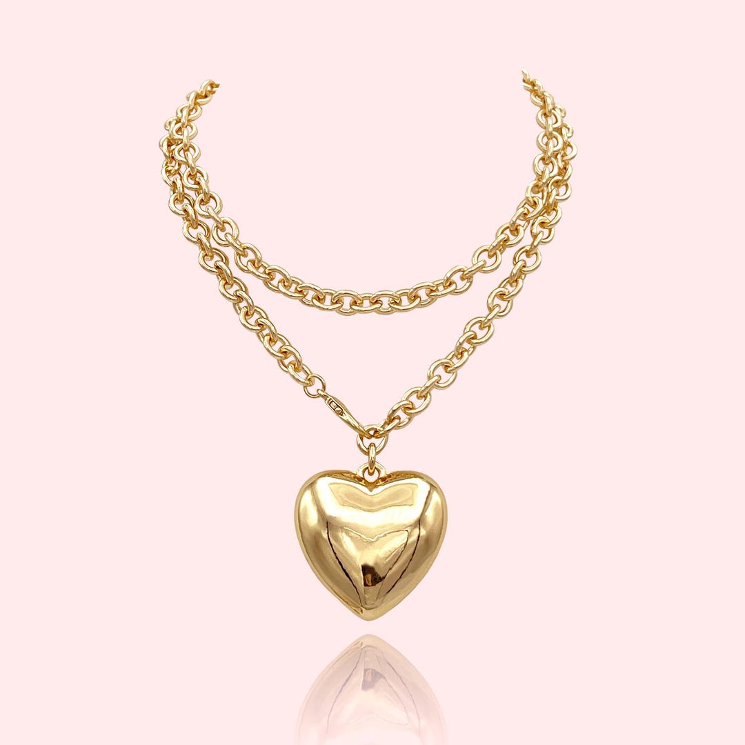 XL Wrap Around Heart Necklace - Water Resistant