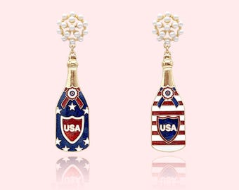 Boucles d'oreilles 4 juillet, boucles d'oreilles 4 juillet, boucles d'oreilles scintillantes 4 juillet, boucles d'oreilles scintillantes 4 juillet, boucles d'oreilles drapeau américain