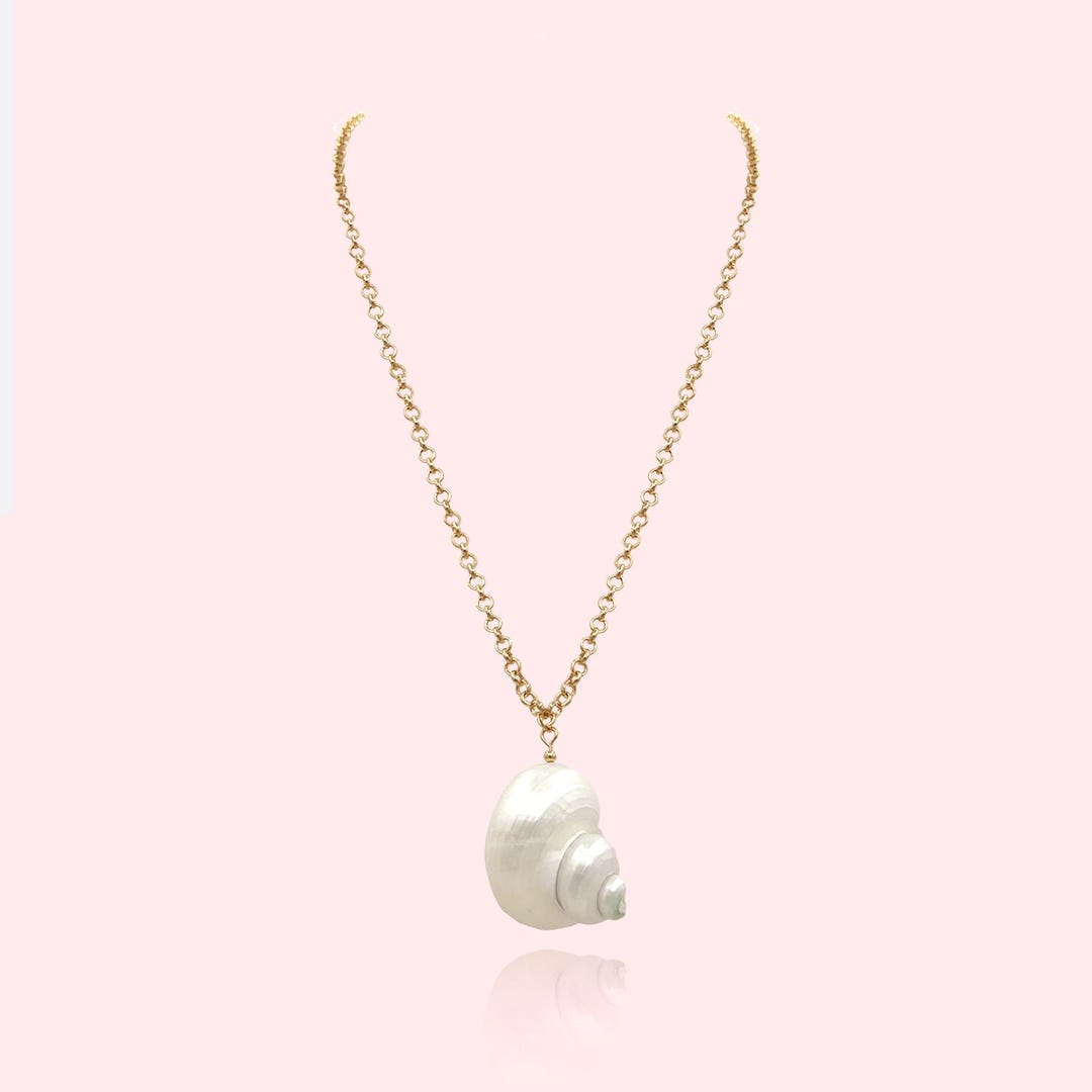 Simple Gold Natural Shell Necklace, Shell Necklace, Starfish Necklace ...