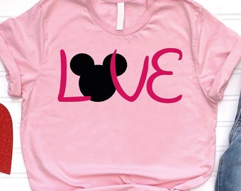 Mickey Head Love Shirt, Disney Love Shirt,Disneyland Valentines Day Shirt, Disneyworld Trip Valentines Day Gift, Mickey Mouse Valentines Tee