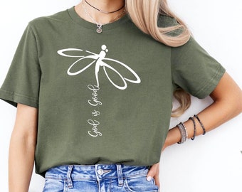 Dragonfly T-Shirt: God Is Good Christian Gift