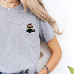 Pride Ally Cat Shirt, Retro Rainbow Colors Cat Ally Shirt, Cat Pride Shirt, Funny Pride Shirt, LGBTQ Shirt, LGBT Gifts, Love is Love T-Shirt