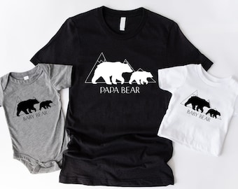 Papa Bear Baby Bear Shirt,First Fathers Day Matching Gift for Dad and Son,Bear Family Shirts, New Dad Gift,Baby Shower Gift,Dad and Baby Tee