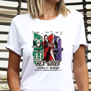 The Hex Girls Tour Shirt, Halloween Hex Girls Rock Band T-shirt,Retro Hex Girls Concert Tshirt, Halloween 90&#39;s Party Gift, Halloween Costume