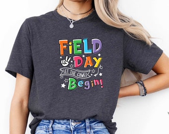 Teacher Field Day Shirt,Happy Field Day Tee,Fun School Field Day Gift,Last Day of School Year Tee,Let The Games Begin,School Game Day TShirt