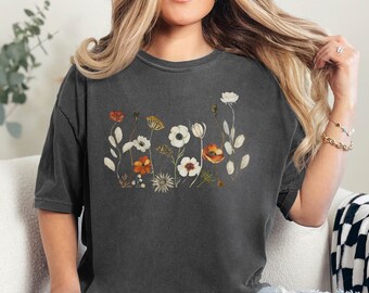 Watercolor Floral T-Shirt: Botanical Wildflower Comfort Colors® Tee