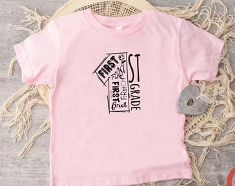 First Grade Typography Shirt: Back To School Gift