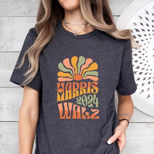 Harris Walz 2024 Shirt, Retro Floral Election Shirt,Vice President Walz Tshirt,Tim Walz Shirt,Kamala Election Shirt,Harris for President Tee