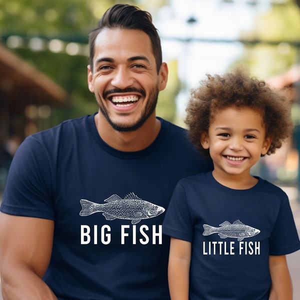 Big Fish Little Fish Shirt,Fishing Daddy and Me Shirt, Fishing Buddies, Father and Son Matching Outfit, Funny Fathers Day Gift, New Dad Gift