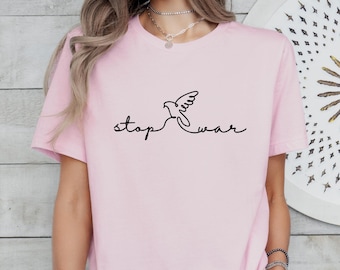 Stop War Peace Pigeon Shirt: Activist Tee