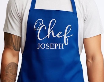 Personalized Embroidered Chef Apron: Custom Kitchen Gift