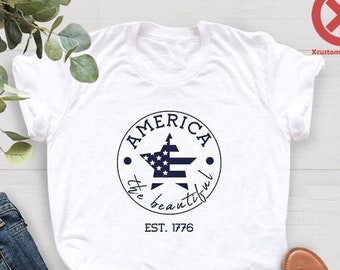 America The Beautiful Est.1776 Shirt, America Flag Star Shirt,America 4th of July Shirt, July 4th Family Matching Tee, Independence Day Gift