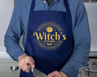 Witch's Kitchen Apron: Halloween Cooking Apron with Pockets