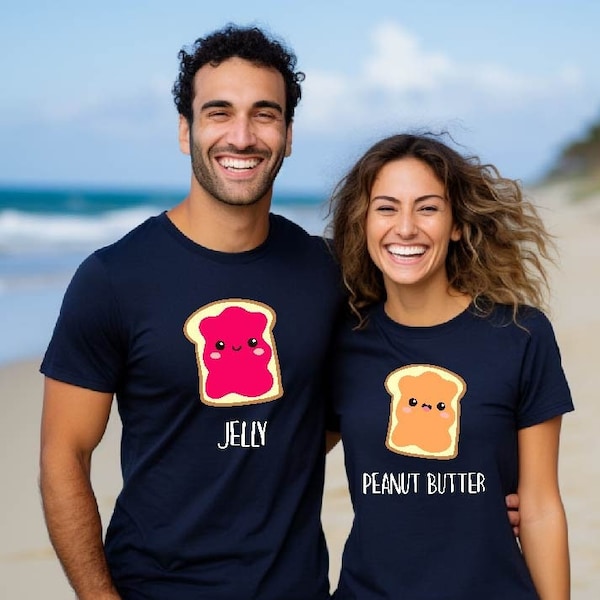 Peanut Butter and Jelly Shirt, Funny Foodie Gift,Couple Shirt,Sibling Tee,Twin Shirt,Funny Friends Group Gift, Foodie Tshirt,Matching Family
