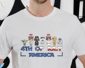 4th of July Star Wars Shirt, Disney 4th of July Shirt, 4th of July Star Wars Characters Tee, Disney Fourth Of July Star Wars Shirt