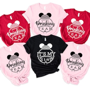 Disney Epcot Drinking Team T-Shirt, Birthday Vacation Custom 21st Birthday Gift