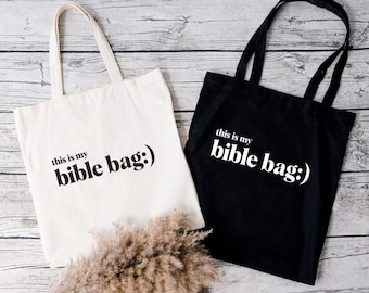 Canvas Bible Tote Bag: Christian Gift, Church Group, Sunday School