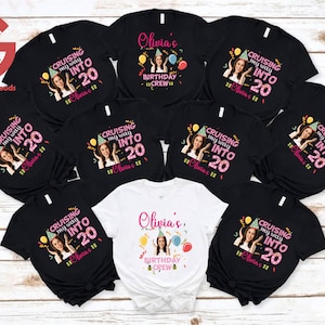 Custom Face Birthday Shirt, Custom Photo Birthday Cruise Shirt, Cruising My Way Into 20 Birthday Crew Matching Tee,20th Birthday Party Gifts