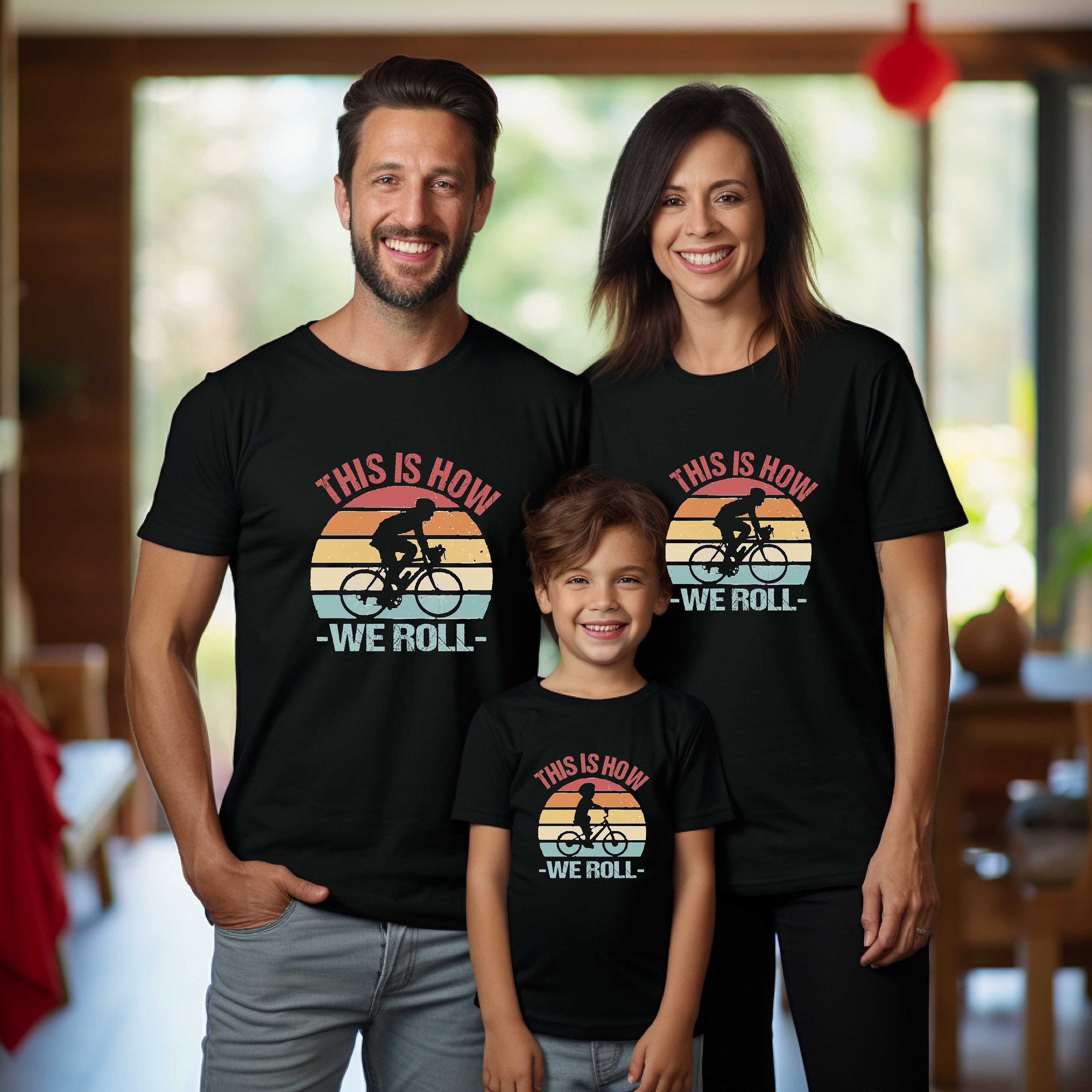 Dad And Son/Daughter Bike Matching Tee,Cycling Family Tshirt,This Is How We Roll,Biker Dad Shirt,Biker Mom,Mountain Bike Shirt,Bicycle Lover