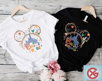 Custom Disney Bridal Party Matching Tee, Disneyland Bachelorette Shirt,Disneyworld Castle Bride To Be Tee,Bride Squad Gift,Disney Bridesmaid