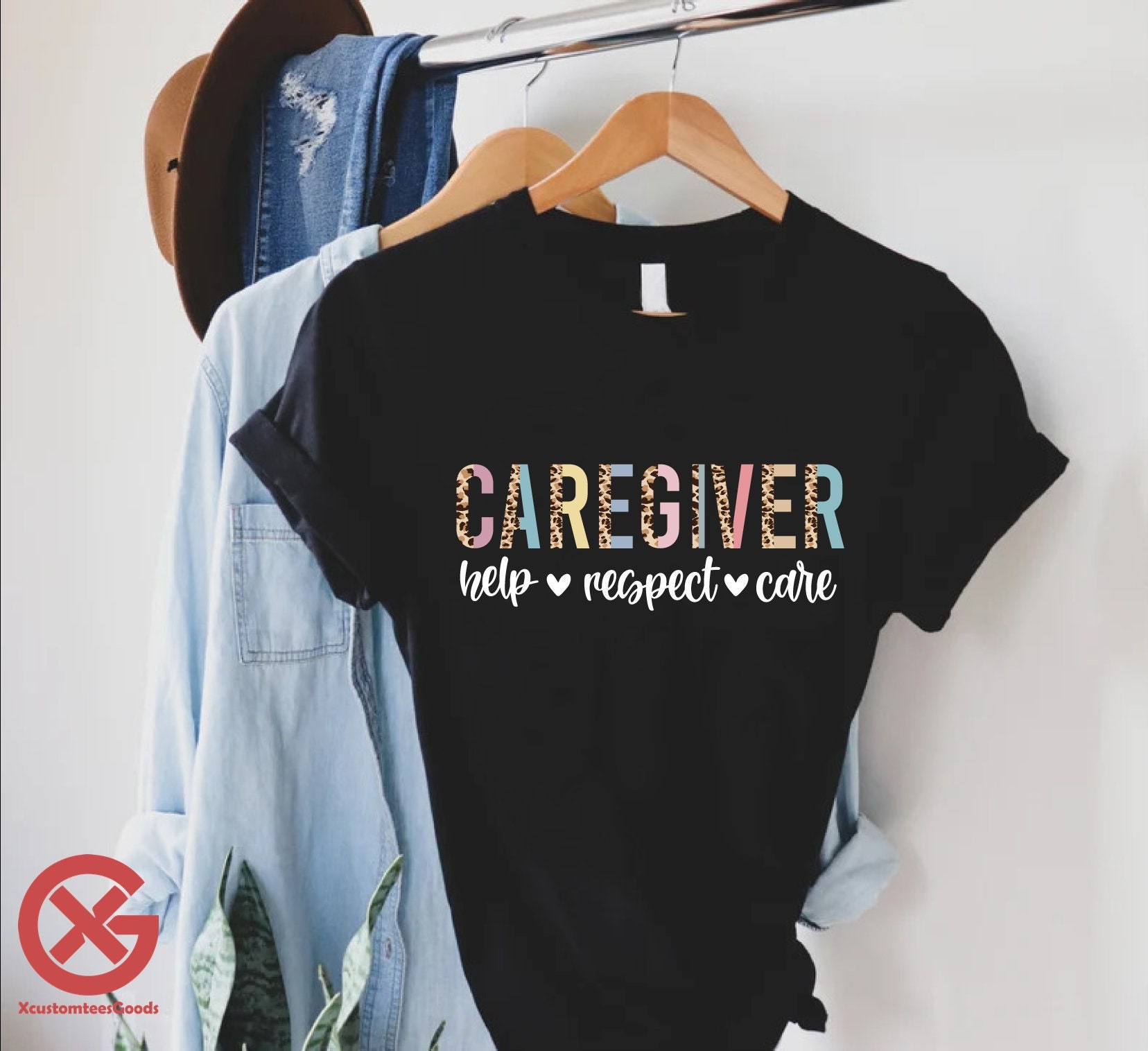 Caregiver T-Shirt,Caregiver Appreciation Gift,Cute Women Caregiver Gift, Nursing Shirt, Home Care Tee, Healthcare Shirt,Nurse Assistant Gift