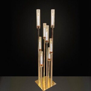50''-Gold 8 Arm Metal  Candle Holder, Tall Stand Glass Candles, Candle Holders, Wedding, Shower Party, Event Table Centerpiece