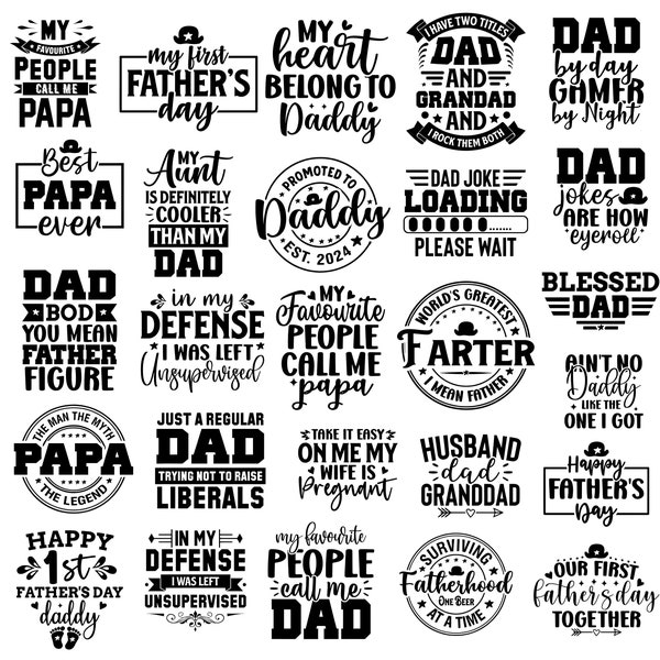 Fathers Day Svg Bundle, Dad Svg, Father Svg, Papa Svg, Best Dad Ever Svg, Grandpa Svg, Family Svg Bundle, Svg Cut Files For Cricut