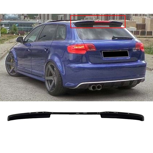 Rear Roof Rs3 Spoiler Wings Gloss Black For Audi A3 8P 2003-2008