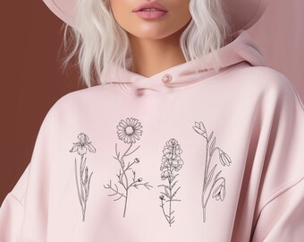 Wildflower Sweatshirt • Floral Sweater • Floral Crewneck • Flower Lover Gift • Gift for Her