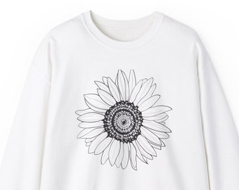 Summer Sunflower Sweatshirt, Sunflower Floral Hoodie, Girlfriend Present, Gardener Sweatshirts