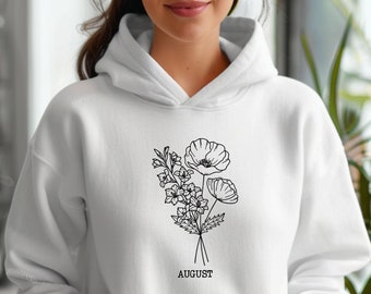 Custom Birth Month Flower Sweatshirt, Floral Sweatshirt, Floral Sweater, Nana Sweatshirt, Sentimental Gift for Mom, New Mom Gift