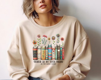 Floral Bookish Sweatshirt, Floral Sweater, Booktrovert, Reading Sweatshirt, Teacher Sweater, Book Lover Gift