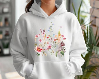 Floral Crewneck, Wildflowers Sweater, Flower Sweatshirt, Flower Lover Gift, Gardener Sweatshirt