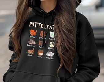 Potter Cats, Sweatshirt Sweater, Harry Potter Shirt, magical mom shirt, Cute  Cat Mom Sweatshirt, Cat Themed Gift, Cat Mom Gift