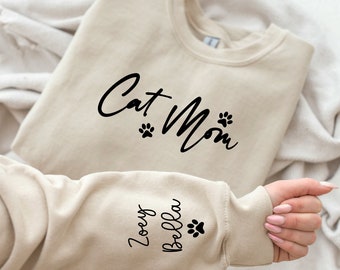 Cat Mom Sweatshirt, Custom Pet Sweater, Comfy Momma Sweatshirt, Cat Lover Gift, Cat-Themed Gifts