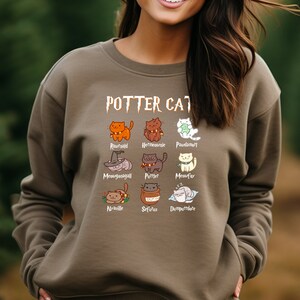 Potter Cats, Sweatshirt Sweater, Harry Potter Shirt, magical mom shirt, Cute Cat Mom Sweatshirt, Cat Themed Gift, Cat Mom Gift image 3