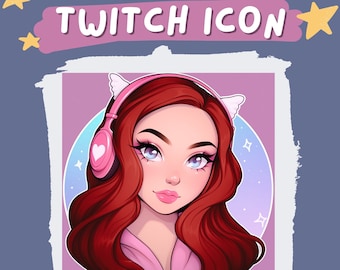 Twitch icon, streamer art, twitch profile pic, streaming, no commission needed, emote, twitch emote