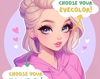 Customized Twitch Icon, commission, streamer art, twitch profile pic, streaming, commission, emote, twitch emote, custom short hair girl art
