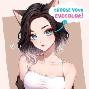 Twitch icon anime streamer art twitch profile pic streaming no commission needed twitch emote cat girl fox ears aesthetic social media art